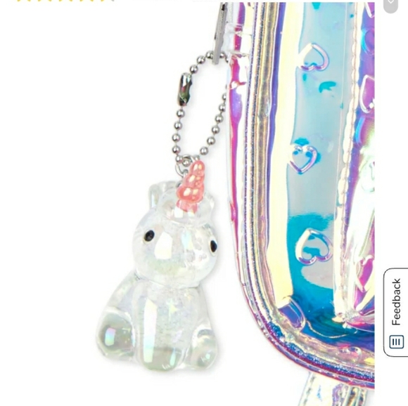 Girls Embossed Heart Holographic Mini Backpack - Picture 3 of 4